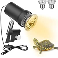 Zacro Lámpara para Tortuga- 360° Rotación Lámpara de Calor Reptil Anfibioss Lámpara de Cristal de Tortuga UVA (25W) UVB…